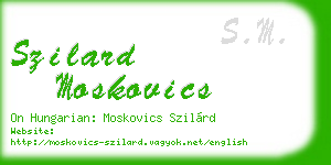 szilard moskovics business card