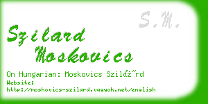 szilard moskovics business card